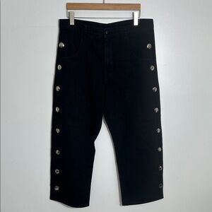 Black Pants with Silver Button Accents